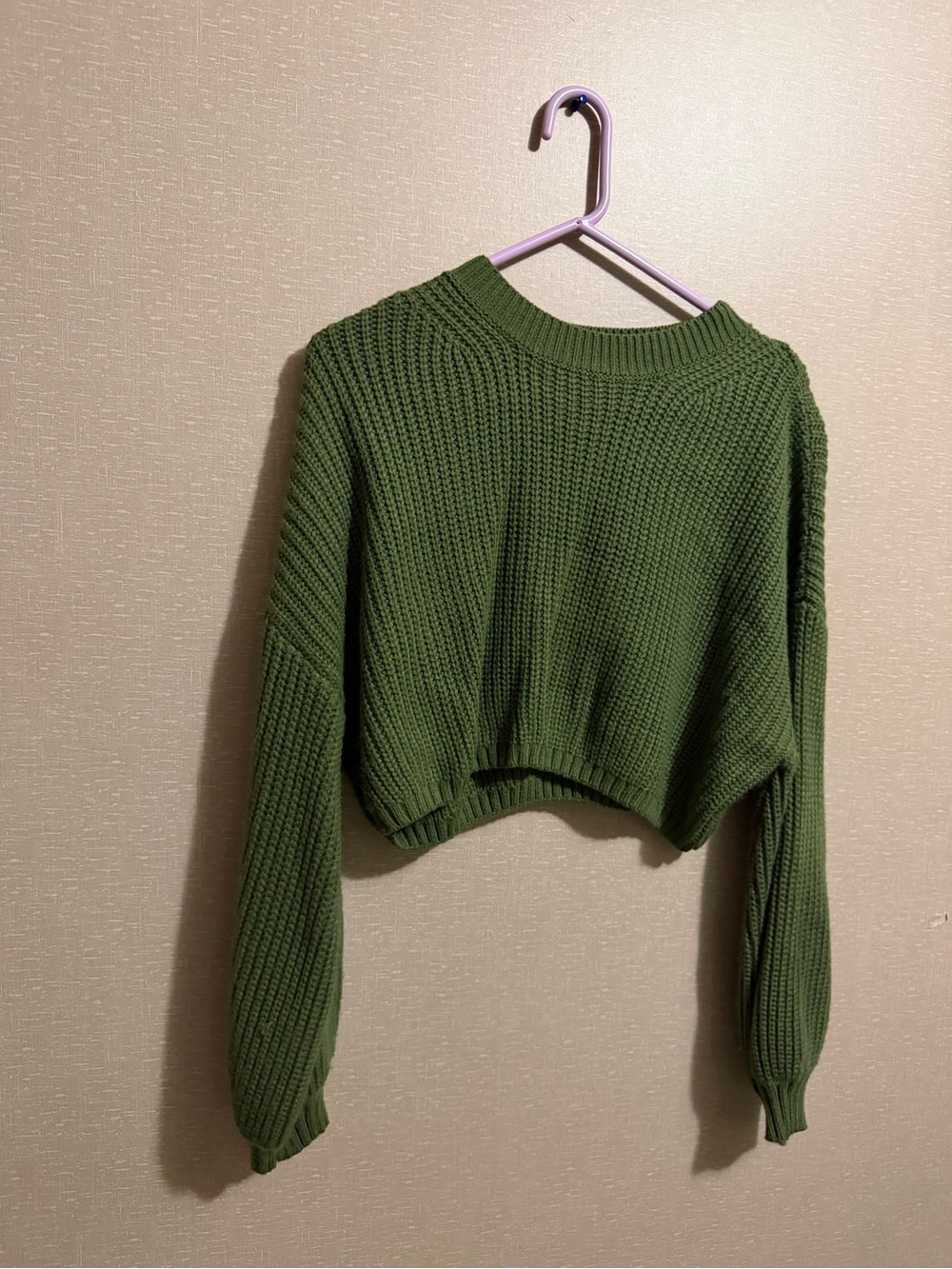 Green Cropped Sweater